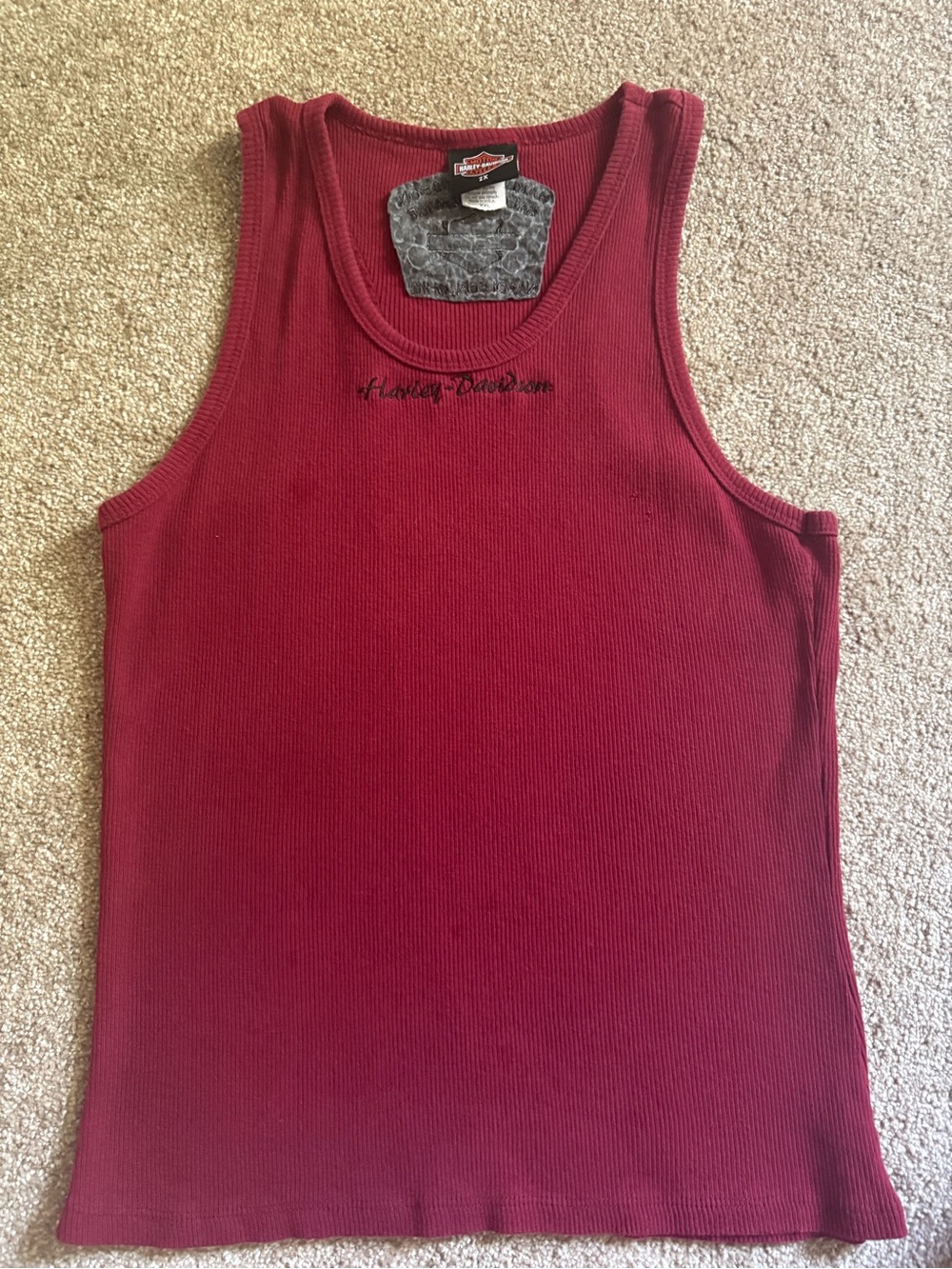 Harley-Davidson Women's Ribbed Tank - Burgundy